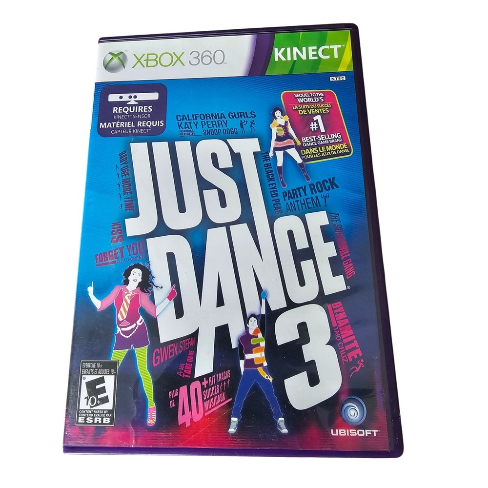 Just Dance 3 Xbox 360 Kinect Game Ubisoft Katy Perry LMFAO 40+ Tracks‎ NTSC CIB
